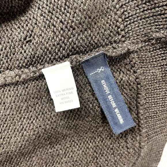 Banana Republic Sweater Mens Large Brown Knit High Neck Extra fine merino wool - Picture 13 of 16